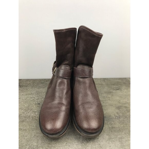 BareTraps Shakira Motostyle Boots Womens 9 Brown Leather Fur Lined - Picture 3 of 10